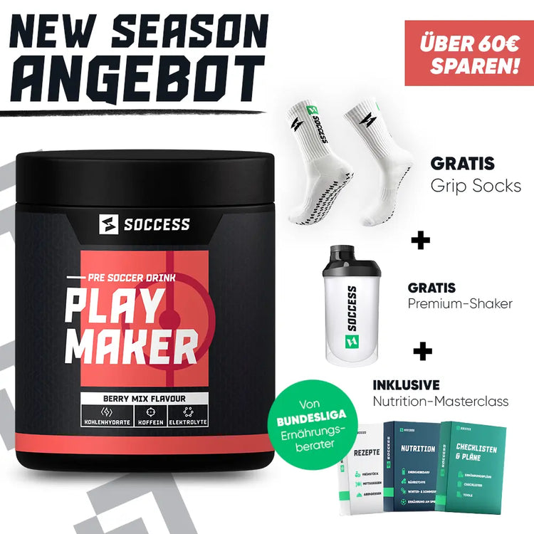 Energie für 90 Minuten: SOCCESS PLAYMAKER Starter Set 55% günstiger